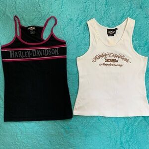 Harley-Davidson Black and White Tank Tops